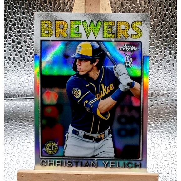 2021 Topps Chrome BEN BALLER Christian Yelich #86TB-7 86 Refractor Insert - Picture 1 of 6